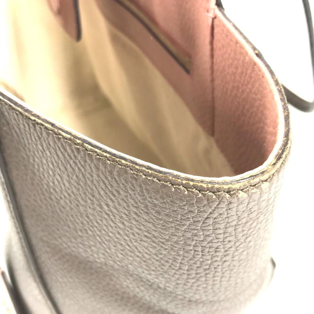 GUCCI 354408 Bicolor Logo swing Bag Tote Bag Shoulder Bag Leather gray/pink