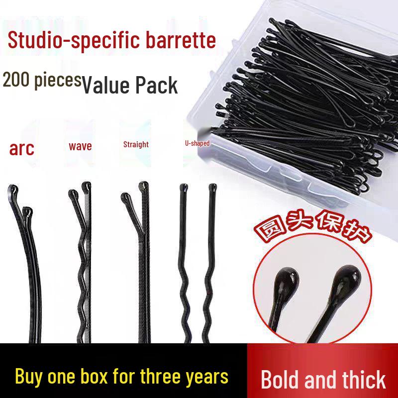 Black U-Shaped Steel Hair Clip for Buns - Women's Hair Accessory
