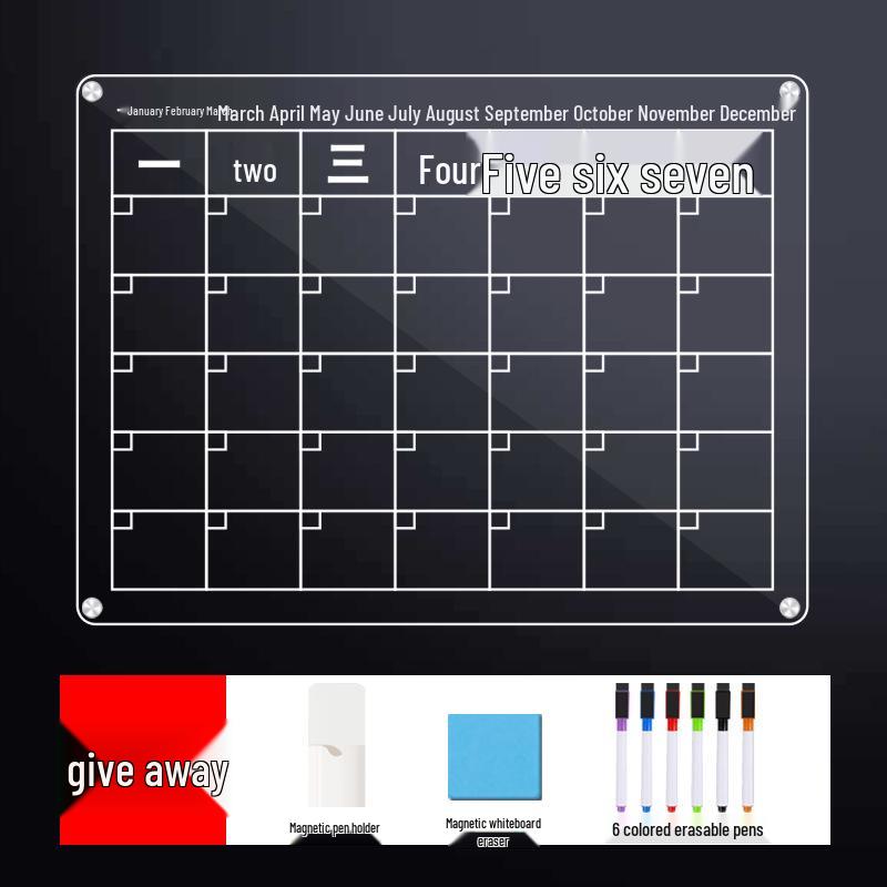 Clear Magnetic Acrylic Double-Layer Dry Erase Board for Refrigerator
