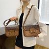 Women's Bag New Trendy Versatile Printed Shoulder Messenger Bag High Texture Retro Saddle Bag Bags
