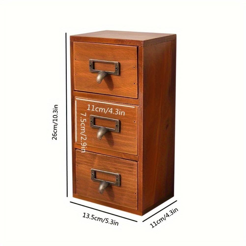Armoire de rangement vintage à plusieurs niveaux Armoire de rangement avec tiroirs en bois Organiseurs de tiroirs de bureau Organiseurs de tiroirs pour accessoires de bijoux