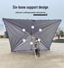 Large Outdoor Rectangular Sunshade Umbrella - Commercial Folding Awning for Courtyard