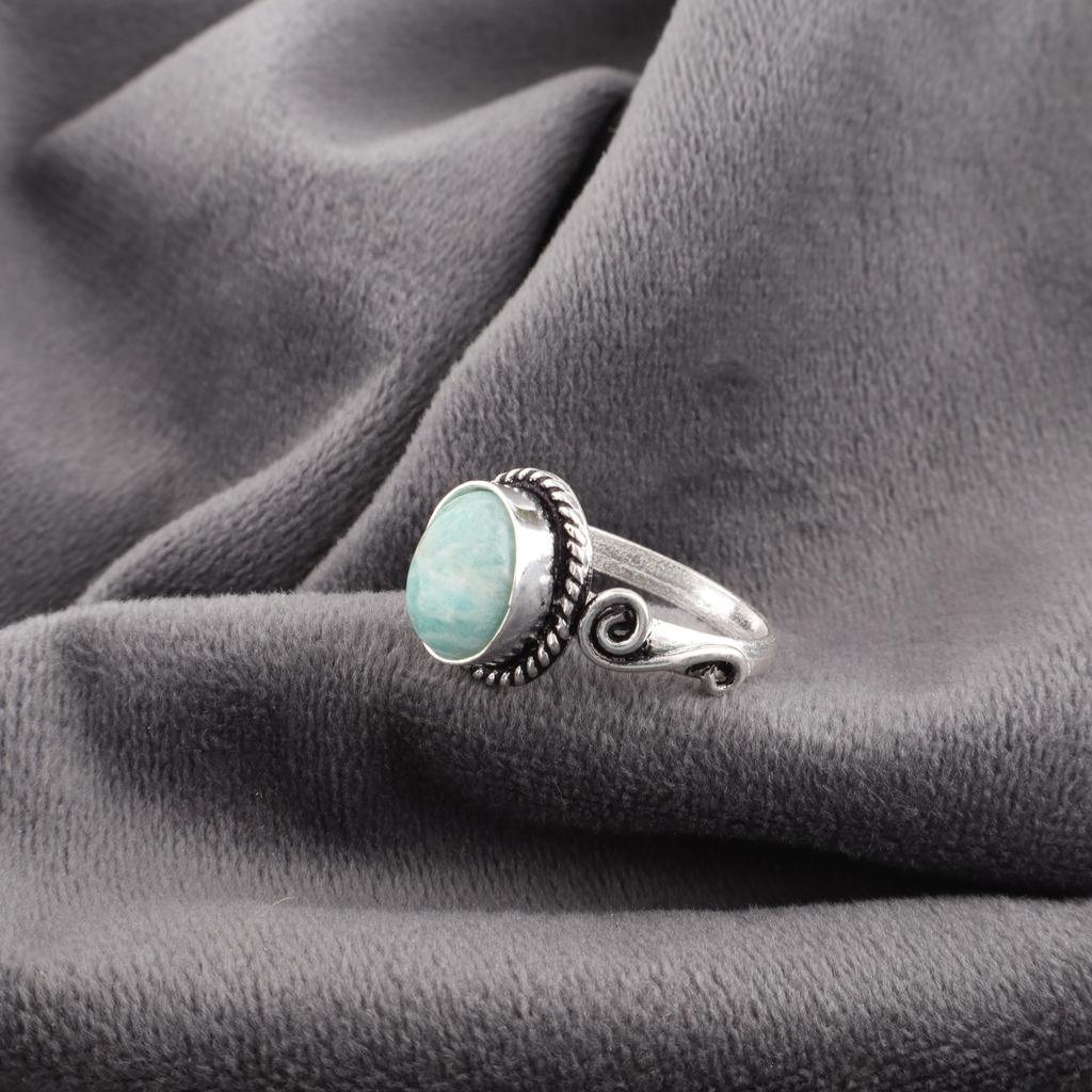 Amazonite Jewelry, 925 Solid Sterling Silver, Handmade Attractive Ring, Boho Amazonite Gemstone Spiritual Ring For Women