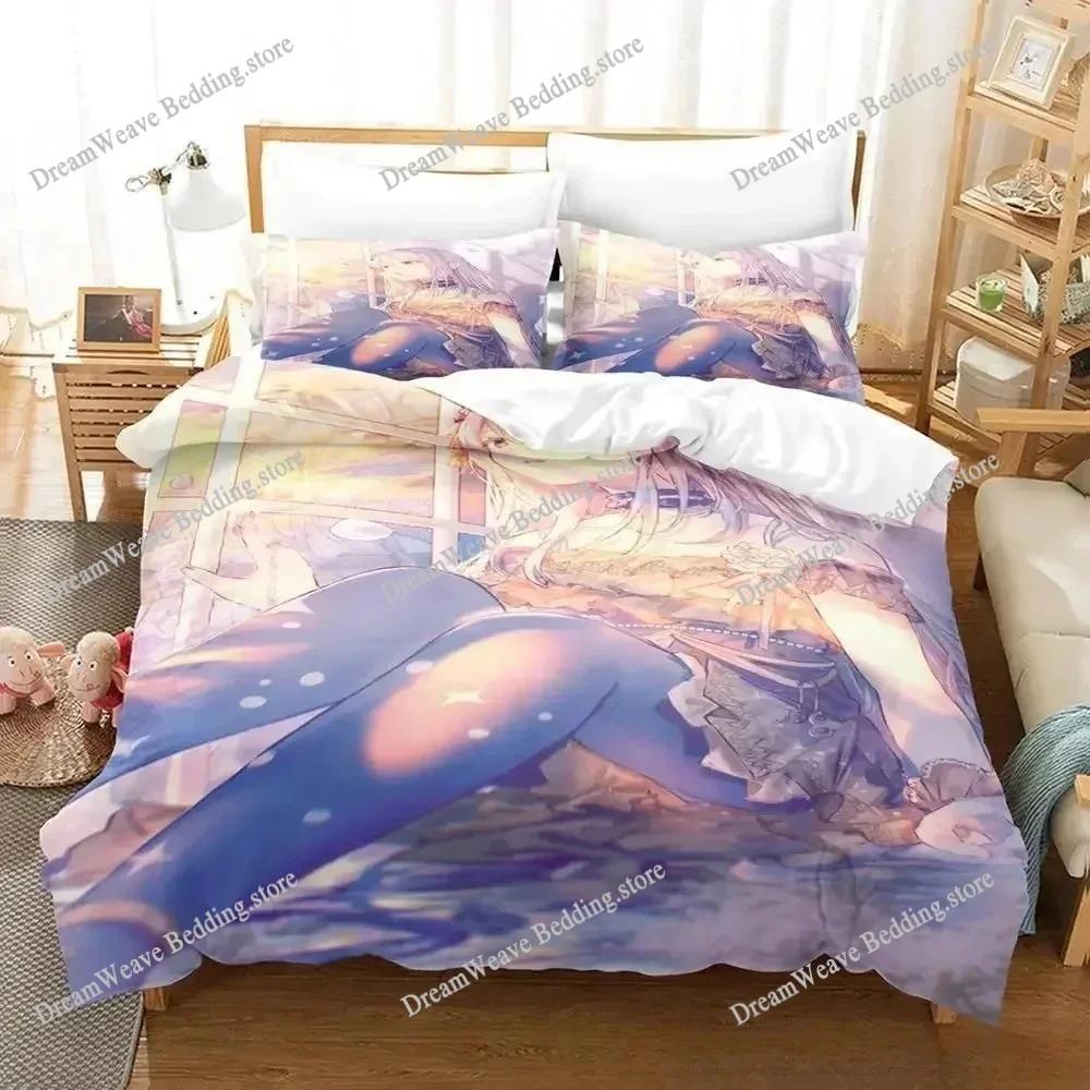 Yoisaki Kanade Bedding Set Cartoon Anime Three-piece Set Adult Kid Bedroom Duvetcover Sets 3D Kawaii Girl Colcha De Verano Cama
