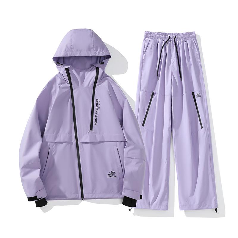 Waterproof Fleece-Lined Ski Suit: Warm Hooded Two-Piece Set for Men & Women