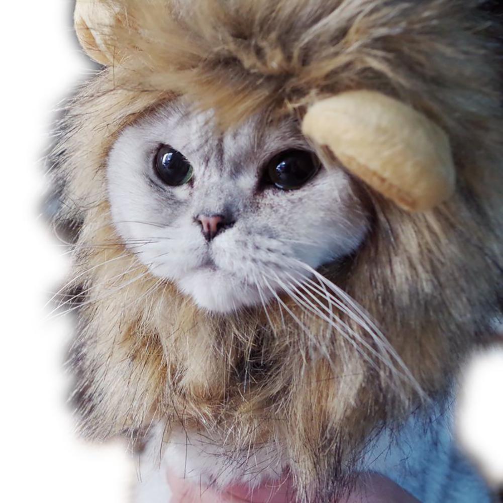 Pet Lion Mane Costume Headgear for Cats Halloween Parties Photo Shoots