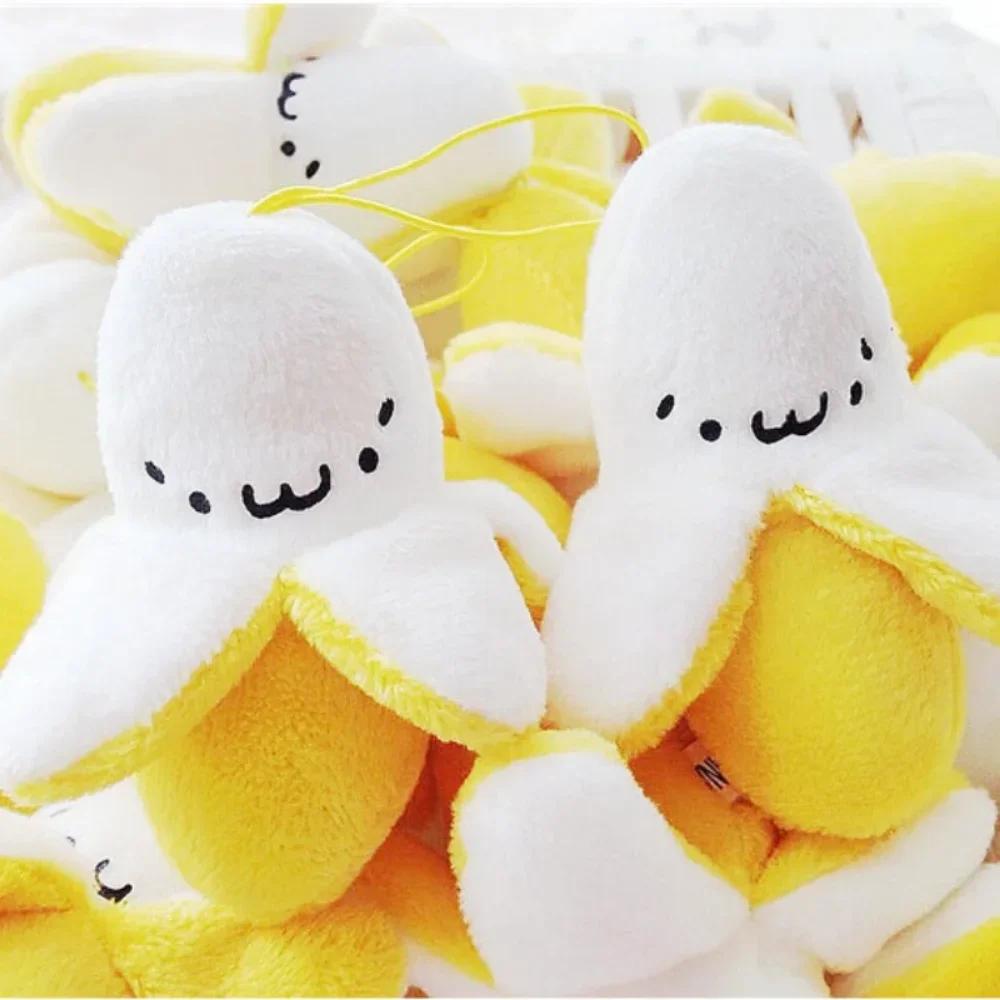 Non-Toxic 1Pc Creative Banana Shape Plush Dolls Pendant Kawaii Keychain Women Children Soft Stuffed Toys Handbag Decor Children Birthday Gift