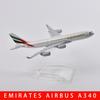1/400 Scale 16cm A340 EMIRATES Airways Airplane Model Planel Airplane Diecast Metal Planes