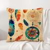 Bohemian Style Cushion Cover Natural Linen Organic Fabric DoubleSided Printing Sofa Home Decor Gift Pillow Cover