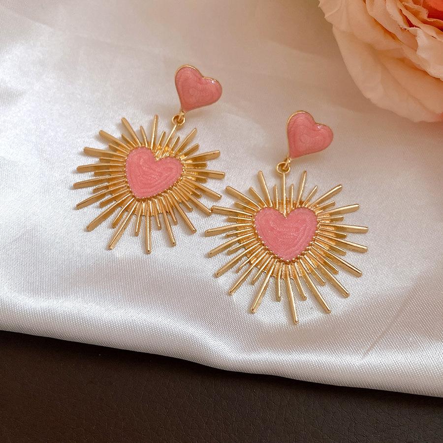 Vintage Multicolor Drip Oil Dangle Earrings Women Heart Irregular Geometric Drop Earrings Fashion Exquisite Party Jewelry Gifts