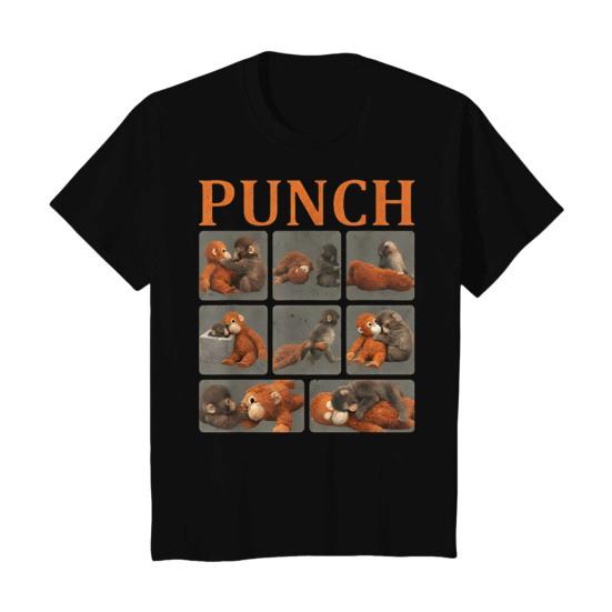 

Men Tee Shirt Punch Monkey Pattern Round Neck Short Sleeve Pullover Tops Stretchy Fit Solid Color Casual Tops Daily Wear L A