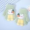 Winter Gestrickte Samt Babyhandschuhe Niedlicher Hase Kinder Warme Fäustlinge Mädchen Outdoor Winddicht Vollfingerhandschuhe