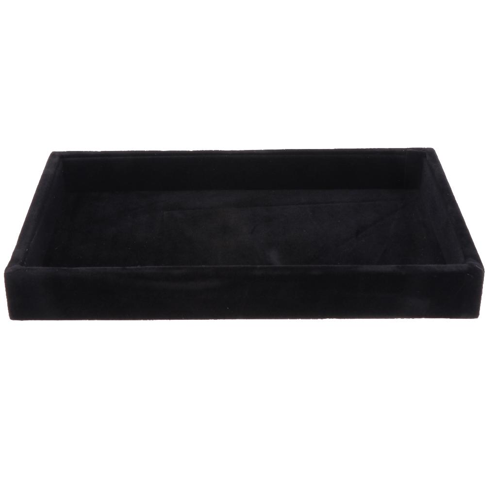 2 Pieces Velvet Necklace Bracelet Earring Anklet Jewelry Display Tray Case