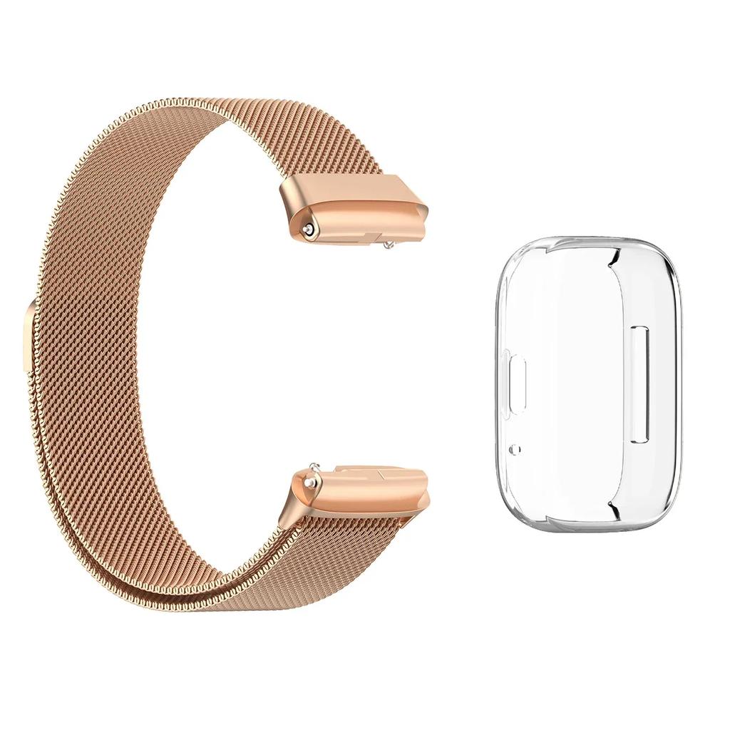 Strap For Xiaomi Redmi Watch 3 Active/3 Lite With TPU Soft Case Screen Protector Replacement Metal Milanese Magnetic Watchband