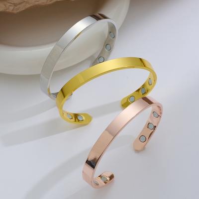 Magnetisk armbånd Justerbart Unisex armbånd Minimalistisk legeringsarmring med effektive magneter Åben manchetarmbånd Gave til mænd og kvinder