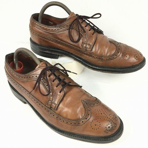 

Pre-80s Vintage American Brogue Long Wingtip Shoes Brown size 9.5D 27.0-27.5 Men s