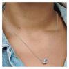 Pandora Double Ring Single Sided Pavé Design Necklace Women's Silver 392736C01