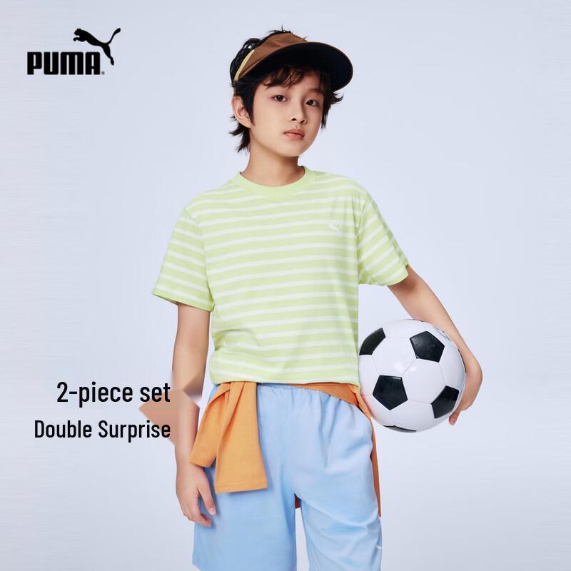 PUMA Kids' 2026 Spring Short-Sleeve T-Shirt Two-Piece Set