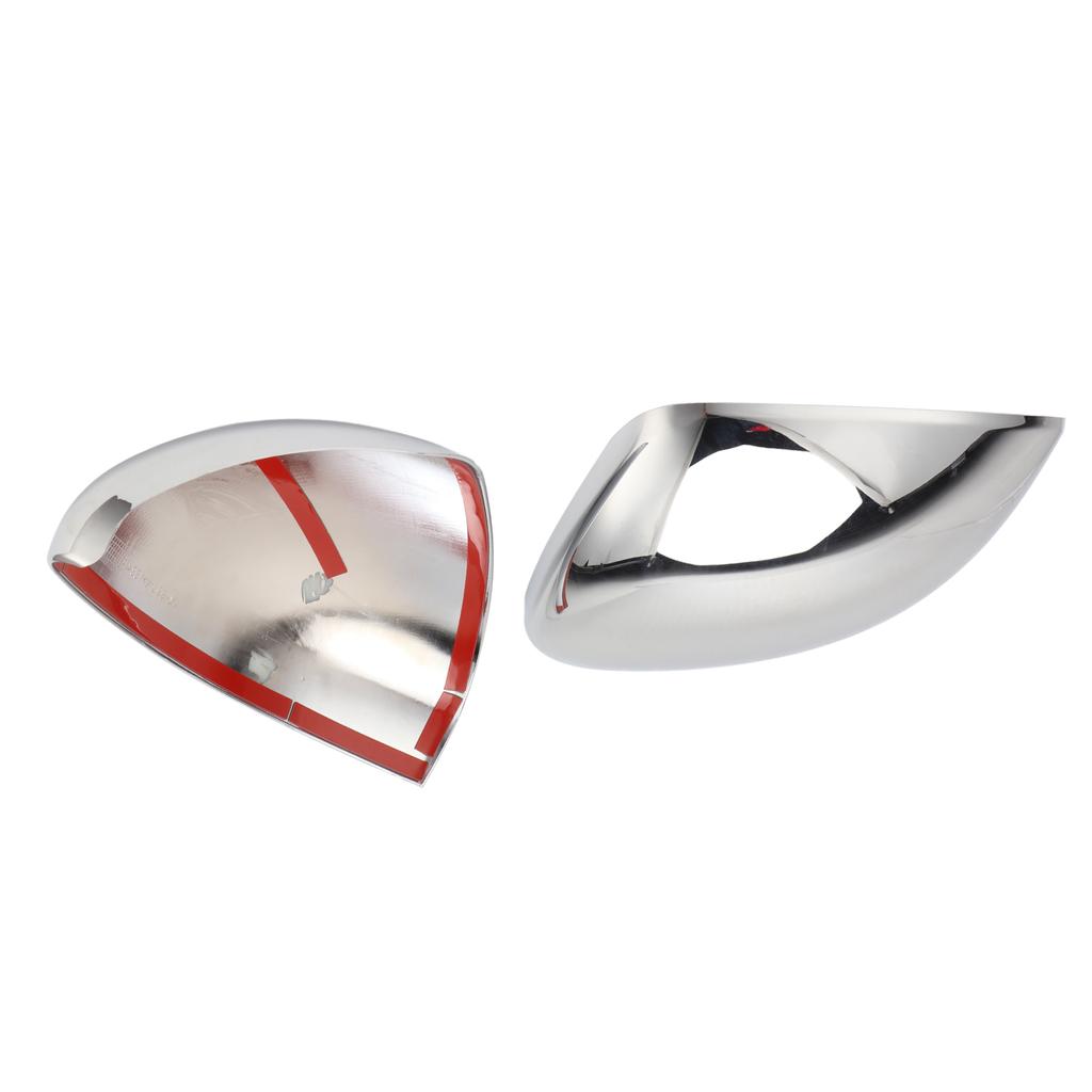 2PCS Rear View Mirror Covers Chrome Glossy Back Adhesive Replacement for FIAT 500X 2014‑2019