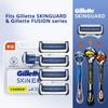 4 Gillette SkinGuard Rasierklingenköpfe, 4 Stück/Packung, Skinguard-Technologie, entfernt Öl und abgestorbene Hautzellen beim Rasieren der Klingen