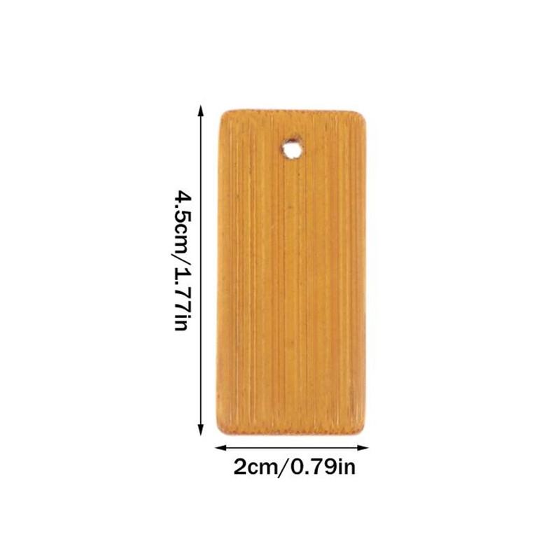 50Pcs Natural Wood Blanks 45X20Mm Bamboo Tags For Keychain Rings Engraving Blanks Unfinished Tags Key Ring Tag