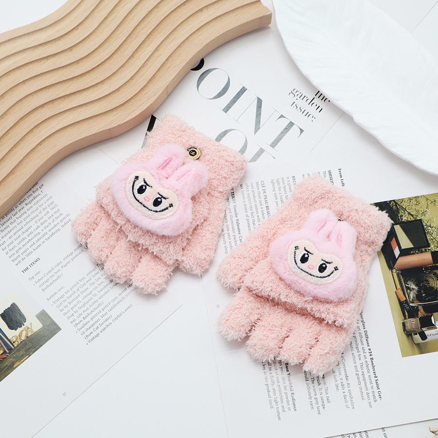 Kids' Winter Fingerless Flip-Top Writing Gloves – Warm Half-Finger Gloves for Boys & Girls