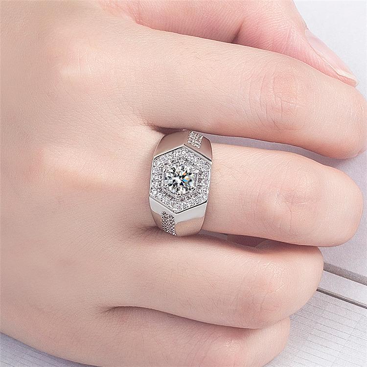 S925 stříbrný prsten korejská verze platinovaný pánský diamantový prsten počítadlo originální šperky volné diamanty pozlacené 8k zlato jazzový diamantový prsten muži