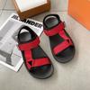 Summer Versatile Sports Sandals Women's Casual Flat Bottom Simple Non-slip Velcro Beach Seaside Shoes Women
