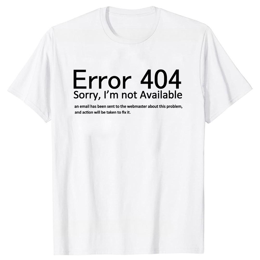 Fashion 404 Costume Not Found Halloween Funny Coding Coder T Shirts Cotton Streetwear Short Sleeve Birthday Gifts T-shirt Men