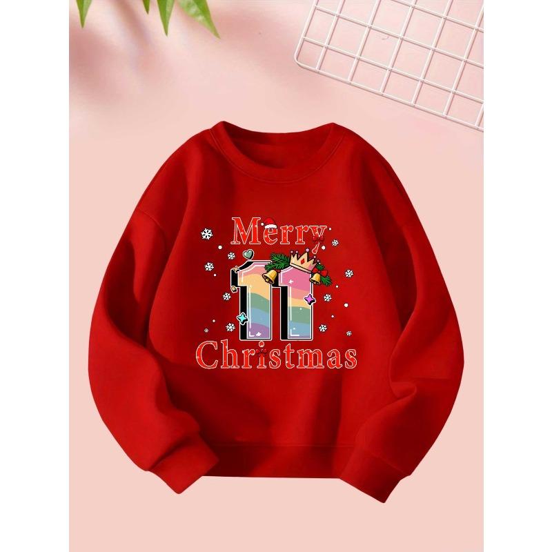 On September 22, 2025, a Festive Sweatshirt for Girls Featuring Creative Christmas Designs, Perfect for Autumn And Winter