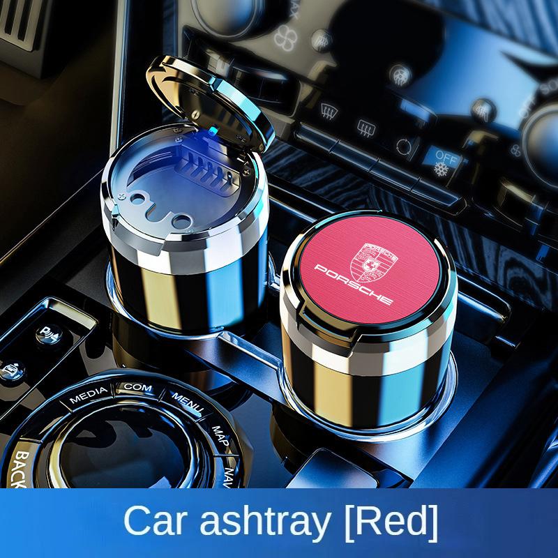 Portable Car Interior Ashtray With Lid Ashtrays Cup Holder For Porsche 911 Cayenne Macan Carrera-GT 928 944 968 Panamera Boxster