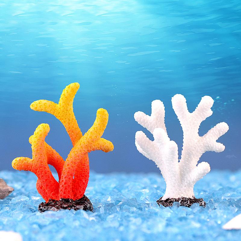Colorful Mini Artificial Coral Cute Ornamental Fish Gifts Aquarium Decor Multicolor Resin Fashion Diy Art Craft Fish Tank Decora