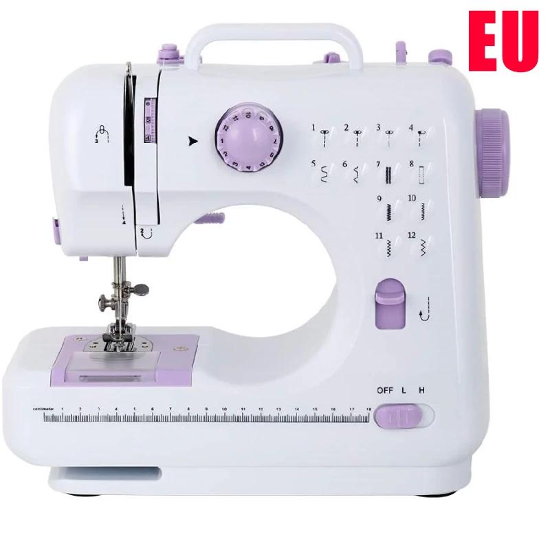 

Портативная швейная машина, мини-электрический бытовой оверлок для рукоделия, 12 стежков с прижимной педалью для начинающих