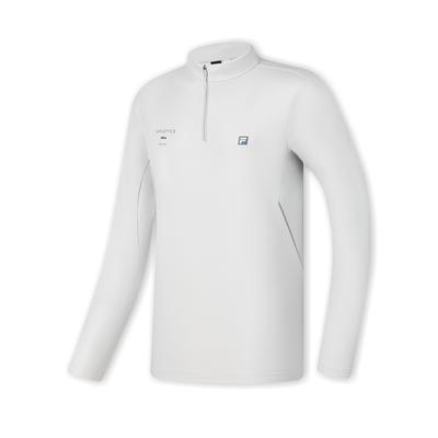 Fleece Lined Half Zip Versatile Comfortable Long Sleeved T Shirt Men's To Premium Gray A11M441202FGY