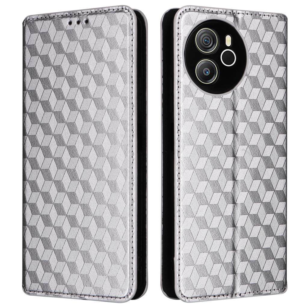 For Blackview Shark 8/Oscal Tiger 12 Leather Case Rhombus Wallet Stand Flip Phone Cover