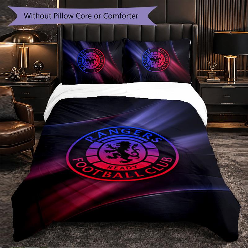 Biancheria da letto a tema Rangers FC Set 3 Pezzi Copripiumino Biancheria da letto Decorativa Per Stanza Adolescenti Decorazione Casa