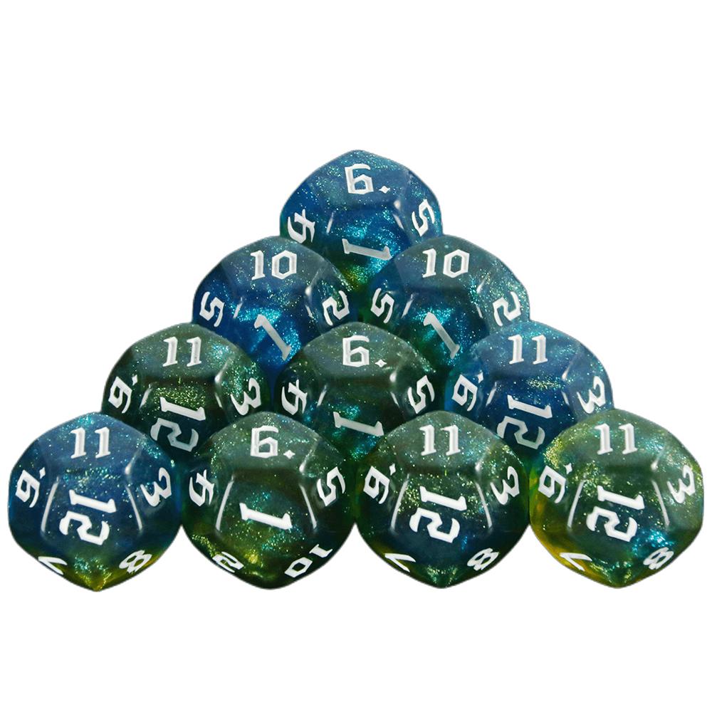 DND Würfel Set Mischen Farbe mit Glitter Würfel 10PCS Polyhedral D12 Würfel für Bord Spiele Mithelfer