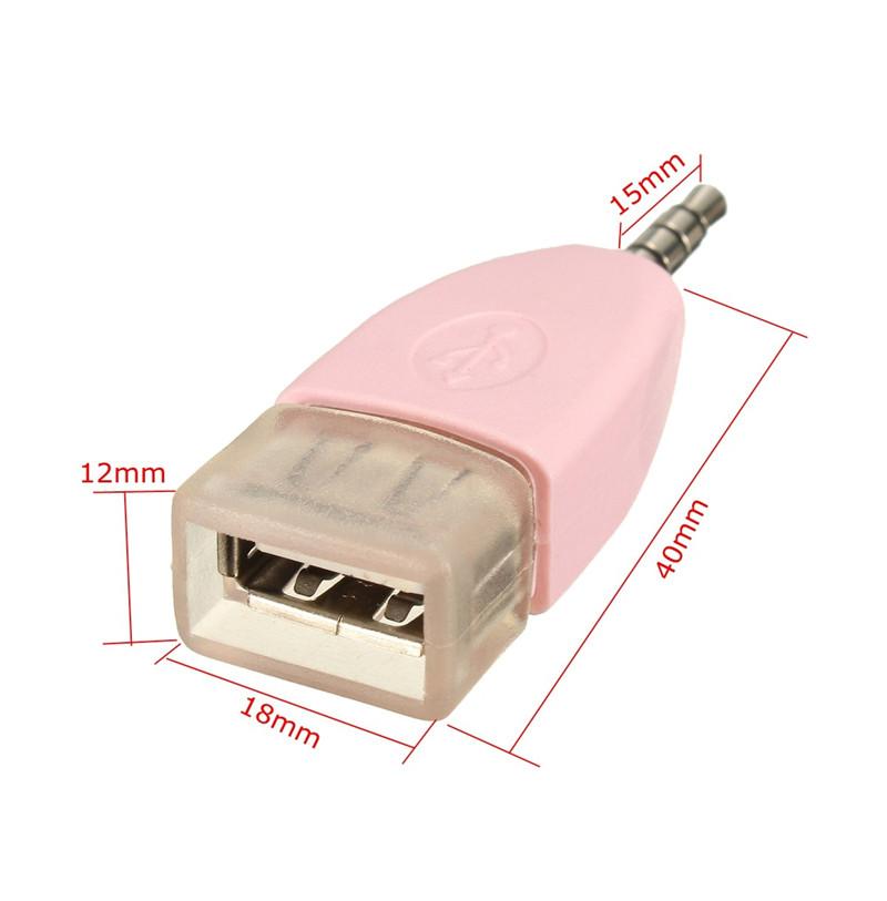 Audio Converter 3.5mm Male AUX Audio Plug Jack To USB 2.0 Female Converter Adapter for Car Audio
