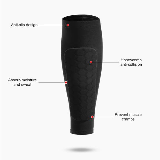 2 Pairs Soccer Shin Guards for Kids Youth Adult Calf Compression Sleeve with Honeycomb Pads Protective Gear for Football Baseball Boxing