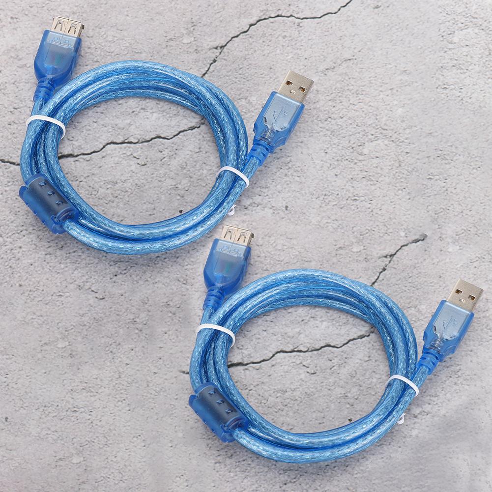 2Pcs Extension USB 2.0 Cable Male To Female Extender Data Adapter Cord 1.5Meters