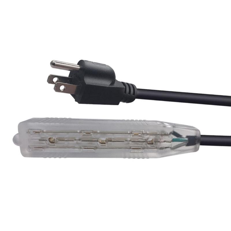 Power Cable 3 Prong Groundes Outlet Essential Power Cable with 3 Outlets Plastic Extension Cord PVC for Home & Offices
