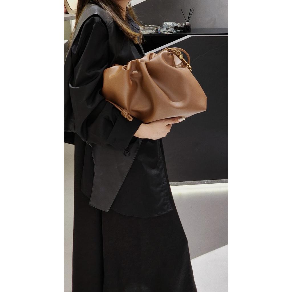 Leather Cloud Bag 2024 New Fashion Shoulder Bag Chain Cowhide Strap Bag Messenger Bag Soft Leather Clutch Bag