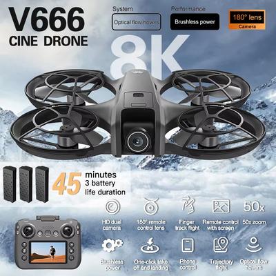 2025 New V666 MINI Drone 4K Professional WIFI 5G Dron Obstacle Avoidance Brushless Altitude Headless Mode RC Quadcopter FPV Toys