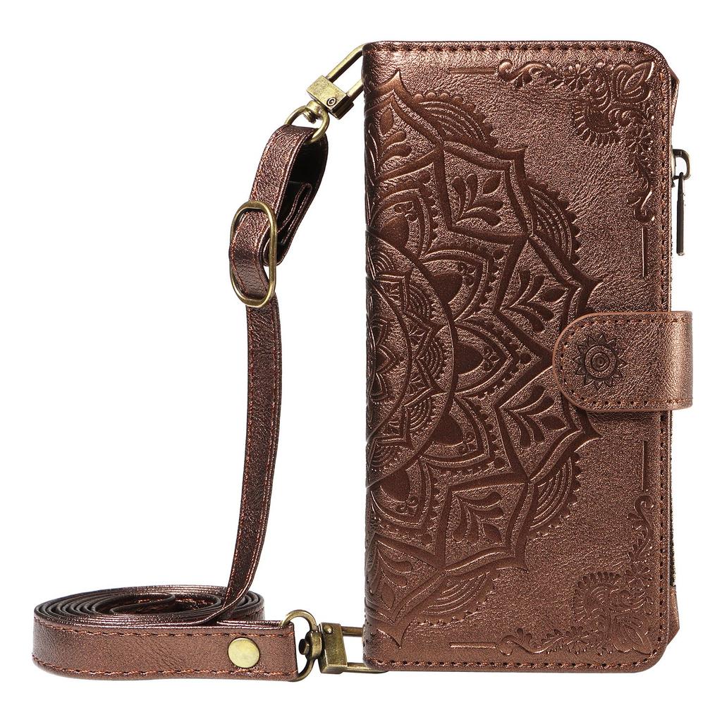 Portfel z wytłaczanej skóry Mandala Etui z klapką Do Samsung Galaxy A57 A37 A56 A36 A26 A55 A35 A54 A34 A25 A24 A23 4G 5G
