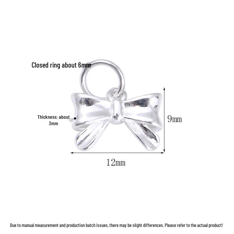 S925 Sterling Silver Bubble Dog Bow Pendant Charm for DIY Beaded Bracelets