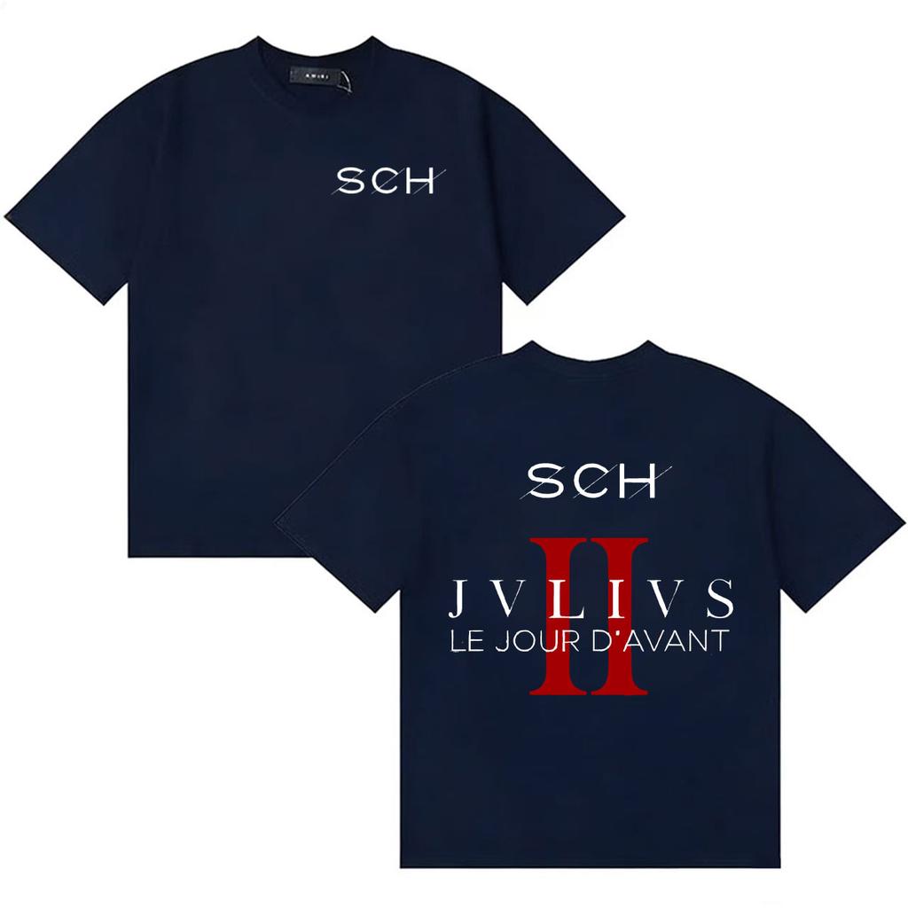Rapper SCH Album JVLIVS Graphic Harajuku Casual Oversized Retro TShirt for Unisexs Women Y2K Cozy Cotton Summer Streetwear Tshrit