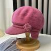 Rabbit Fur Fisherman Hat for Women, Winter Warm Pullover Knitted Hat for the Elderly, Cold-proof Mom Hat, Sun-shading Duckbill Cap