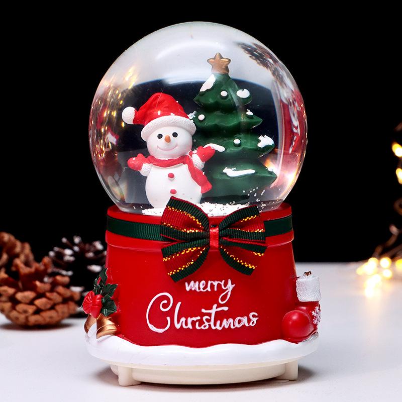 Children's Christmas Decorations: Crystal Ball Music Box Ornament for Tabletop