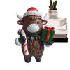 Weihnachten Hochlandkuh Figur Hochlandrind Weihnachtsstatue Harzskulptur Schottisches Ornament Dekoration Feiertagsausstellung