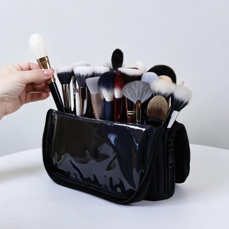 Makeup Brushes Storage Pouch Foldable Stand-up with Adjustable Dividers Durable Portable Organizer for Makeup Artists Travel
